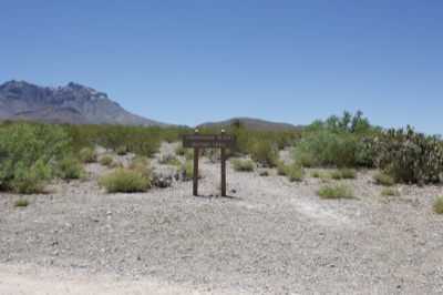 Desert Trail Sign Under Clear Sky