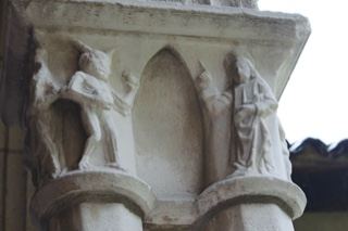 Gothic Stone Column Capital Carvings