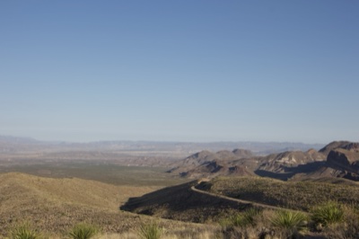 Desert Valley With Winding Road