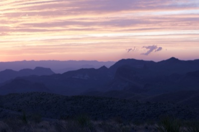 Desert Mountains at Sunset Twilight