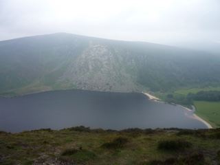 Lough in Misty Wicklow Mountains