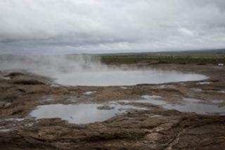 Geothermal Pools Under Overcast Sky