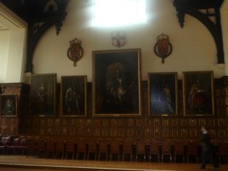 Historic Hall with Portraits and Paneling