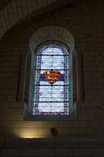 Stained Glass Window in Brick Church