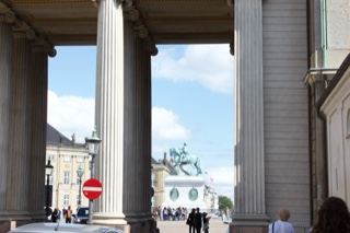 View Through Classical Colonnade Arch