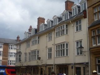 Georgian townhouses under overcast sky