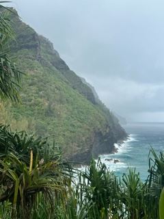 Misty Coastal Cliff Over Ocean