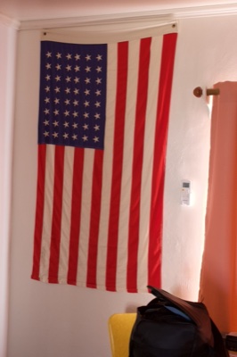American Flag Hanging Indoors
