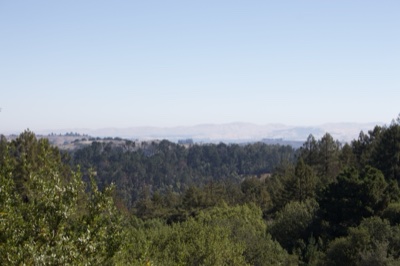 Distant Forested Hills Under Clear Sky
