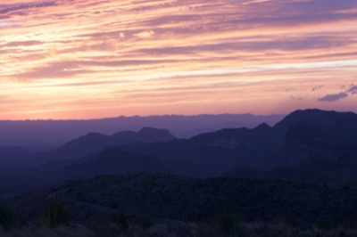 Desert Mountain Sunset Silhouette