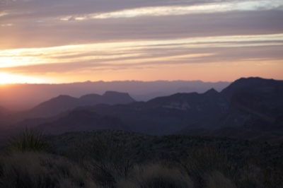 Desert Mountain Sunset Silhouette