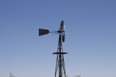 Windmill Against Clear Blue Sky