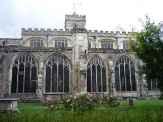 Gothic Church Exterior with Arched Windows