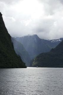 Fjord Mountains Under Overcast Sky