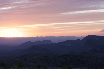 Desert Mountain Sunset Silhouette