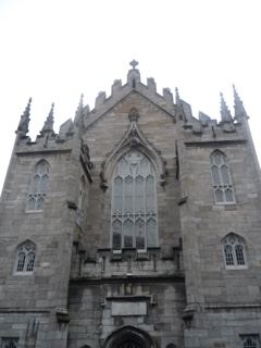 Gothic stone cathedral facade Dublin