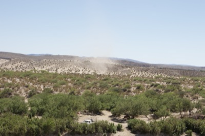 Desert Dust Devil Over Arid Landscape