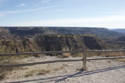 Desert Canyon Overlook with Wooden Fence