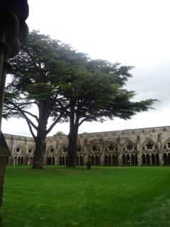 Cloister Courtyard with Tall Trees